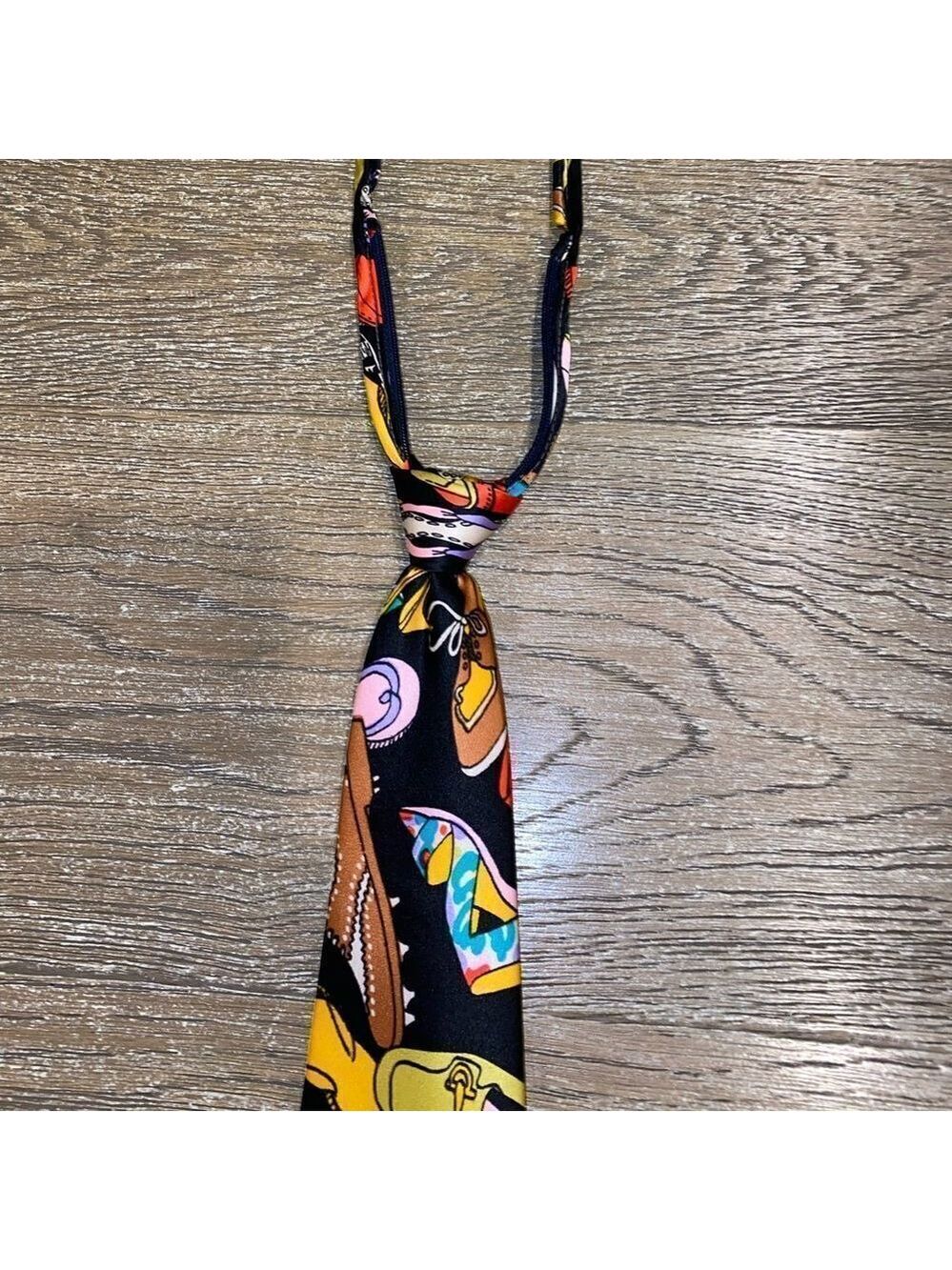 Tie 100% Pure Silk Italian Designer zip design